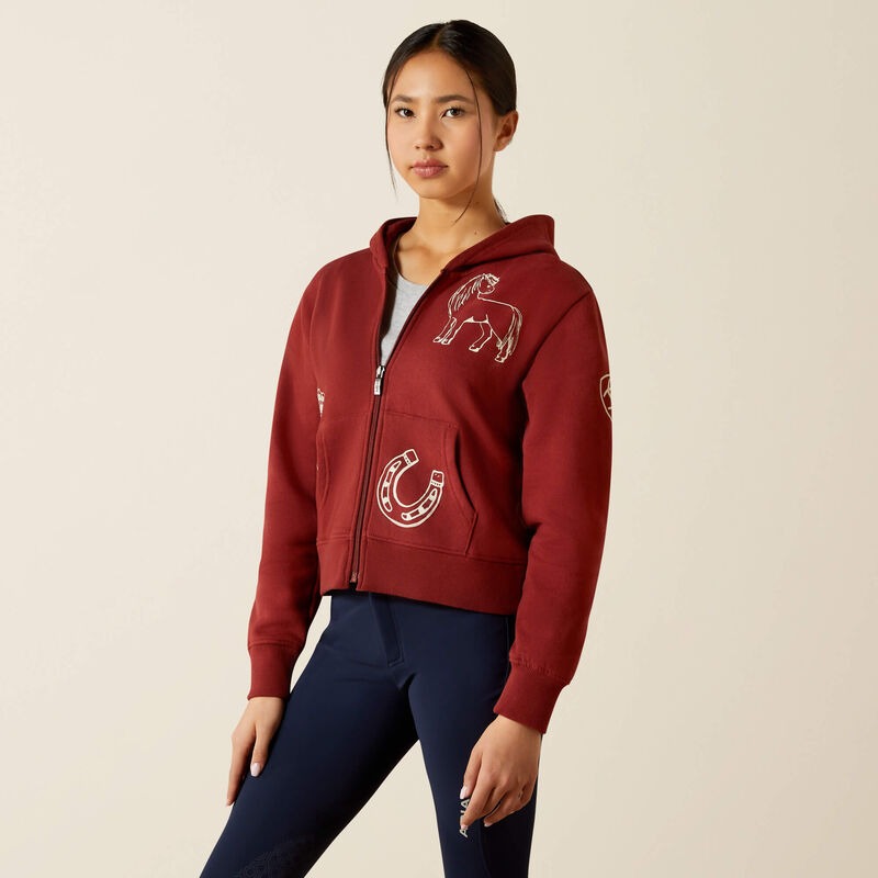 An image of the Ariat Youth Spiffy Full Zip Sweatshirt