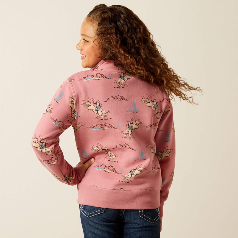 An image of the Ariat Bronc Scene 1/4 Zip Sweatshirt