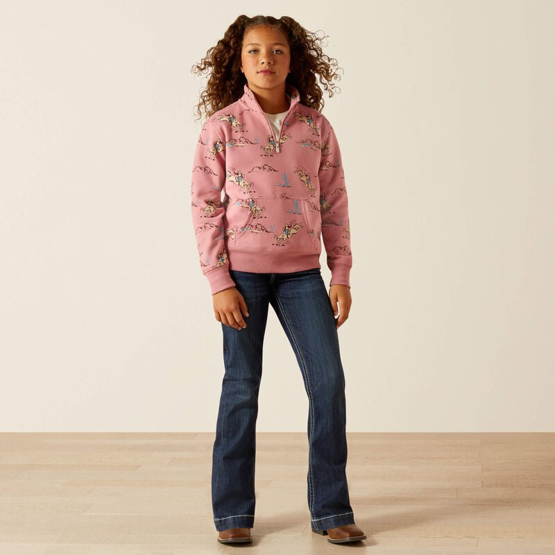 An image of the Ariat Bronc Scene 1/4 Zip Sweatshirt