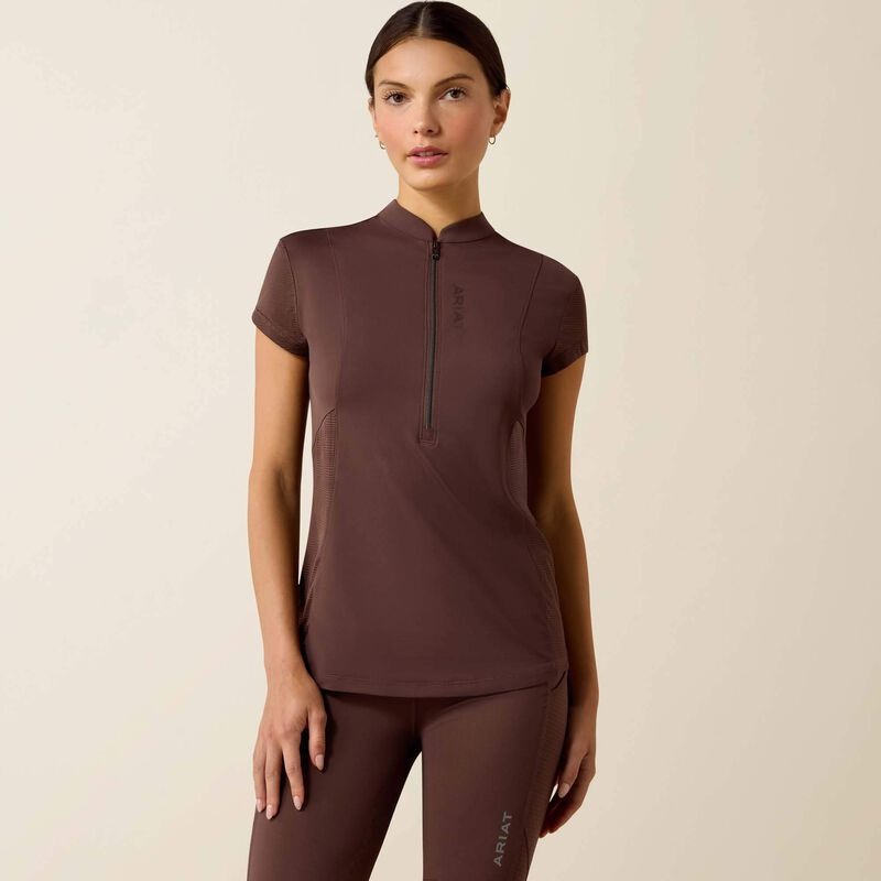 An image of the Ariat Breathe 1/2 Zip Crop Sleeve Baselayer