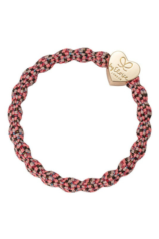 An image of the By Eloise Metallic Gold Heart Elastic Hairband