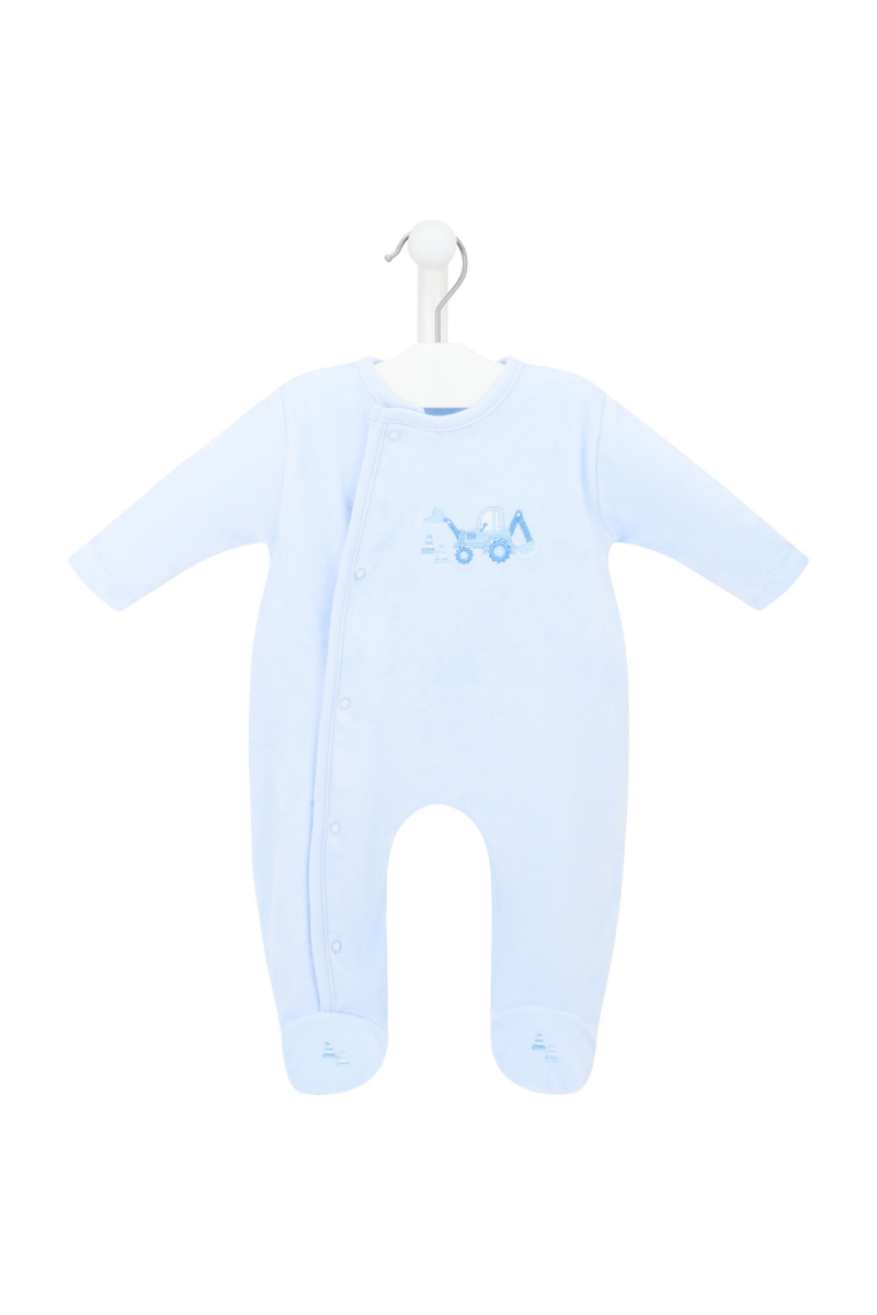 An image of the Dandelion Clothing Digger & Cones Velour Sleepsuit