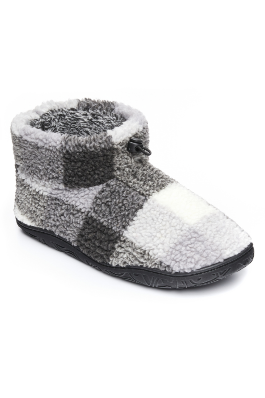 An image of the Bedroom Athletics Neeson Shorter Length Check Sherpa Slipper Boots