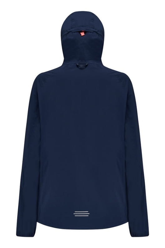 Mac in a Sac Ultralite Jacket. A lightweight packable jacket that is water proof and windproof, featuring an ajustable hood with wire peak. This jacket is made from stretch fabric and is in the colour navy.