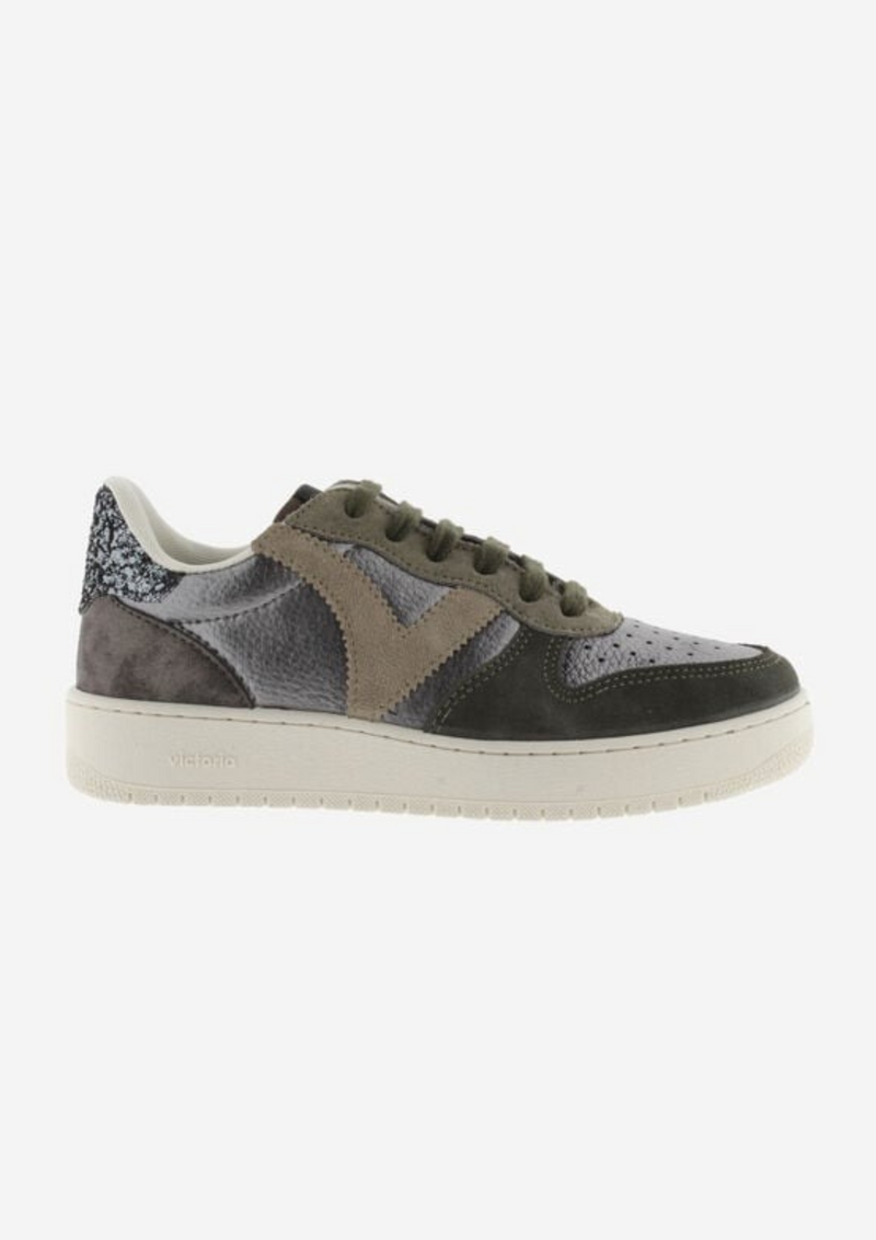 An image of the Victoria Madrid Metallic & Suede Trainer