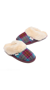 Pippa Faux Fur Lined Harris Tweed Mule
