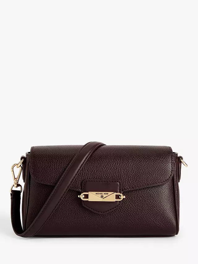 An image of the Michael Kors Fleur Small Crossbody Bag in the colour Chocolate.