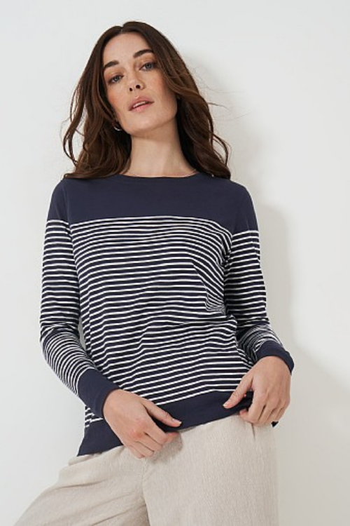 An image of the Crew Clothing Cassandra Stripe Top