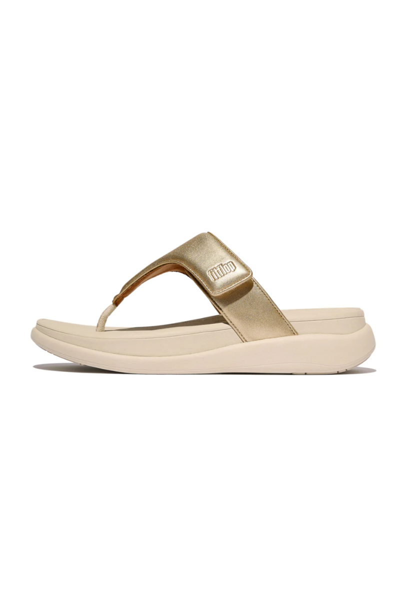 An image of the Fitflop F-Mode Go Adjustable Flatform Toe-Post Sandals