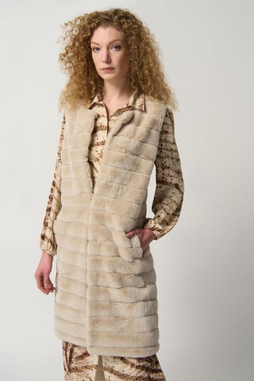 Faux Fur Long Gilet