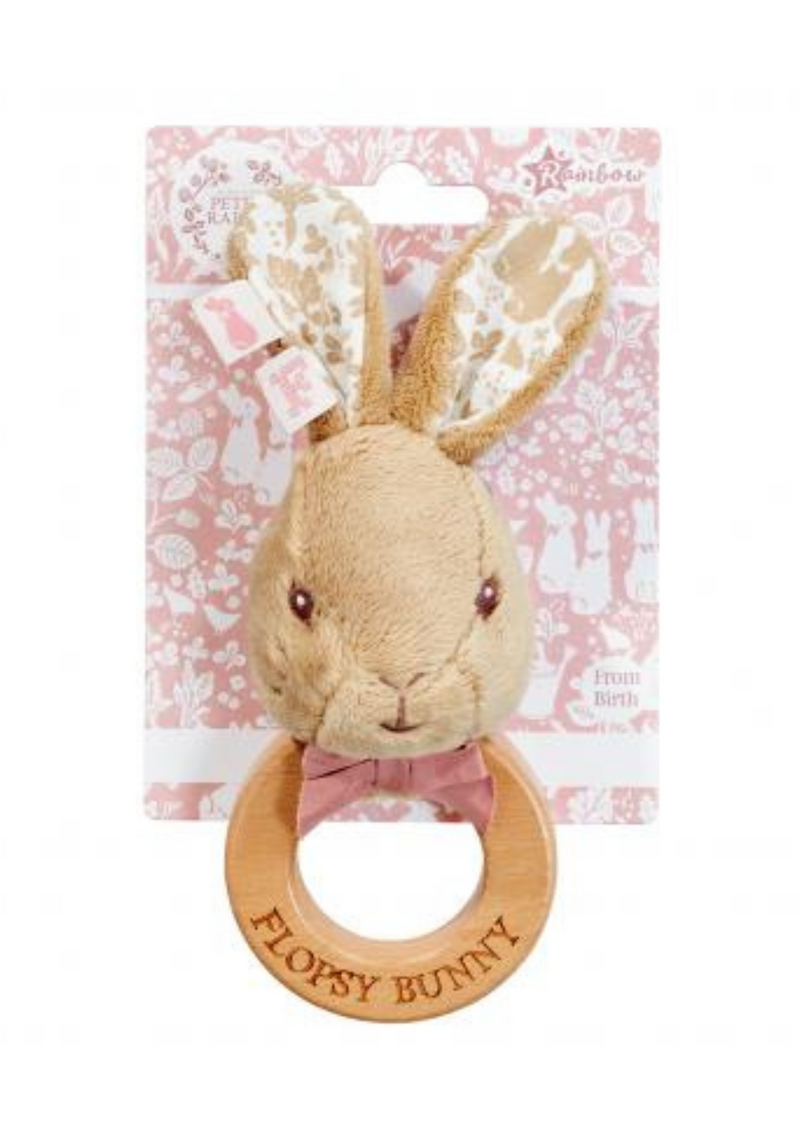 An image of the Rainbow Designs Flopsy Signature Ring Rattle