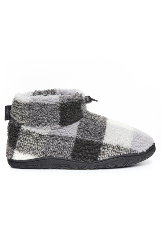 An image of the Bedroom Athletics Neeson Shorter Length Check Sherpa Slipper Boots