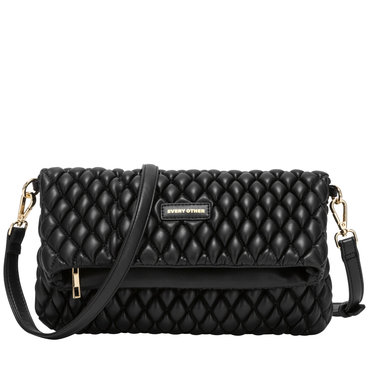 Quilted Flap Over Clutch Cross Body Bag