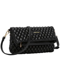 Quilted Flap Over Clutch Cross Body Bag