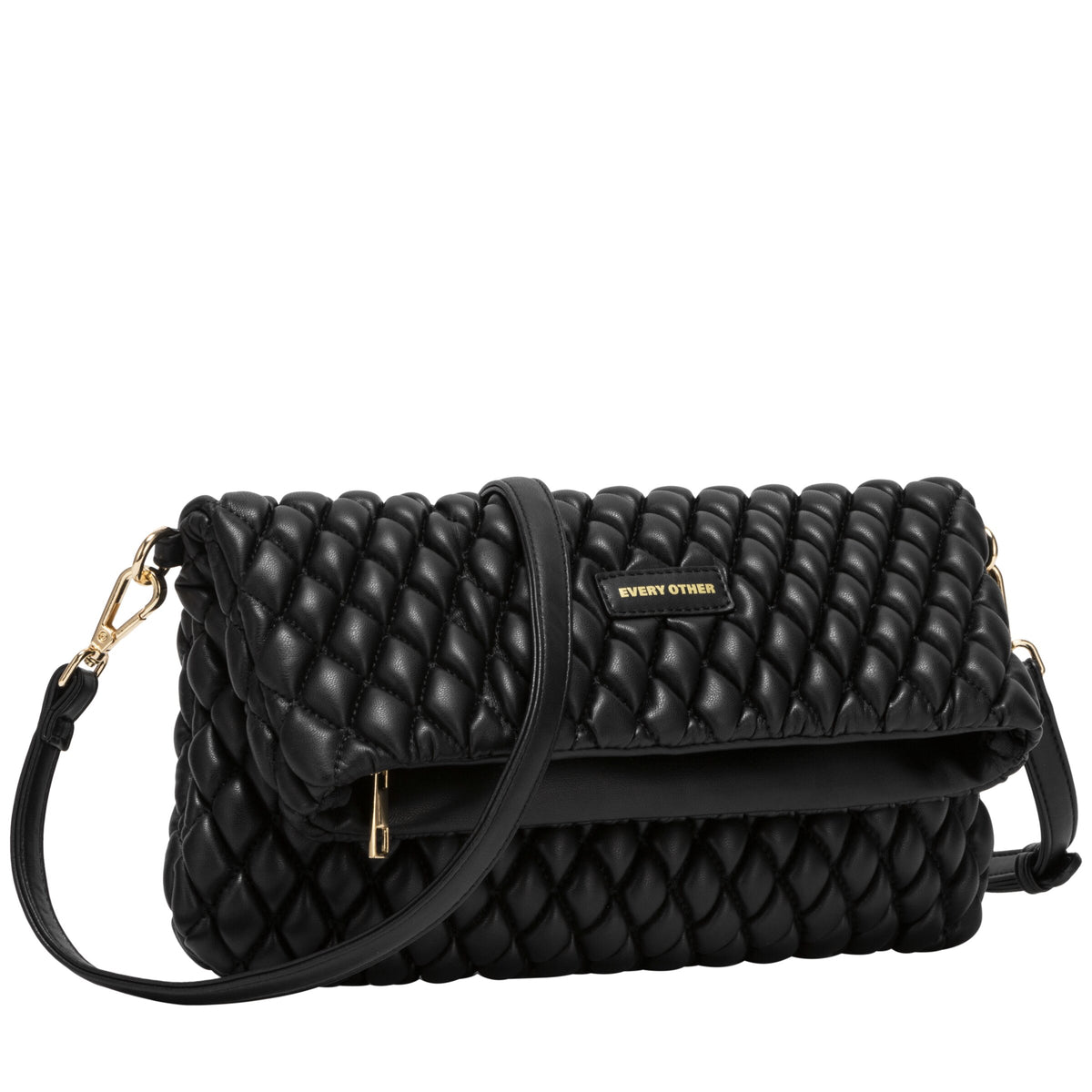 Quilted Flap Over Clutch Cross Body Bag