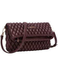 Quilted Flap Over Clutch Cross Body Bag