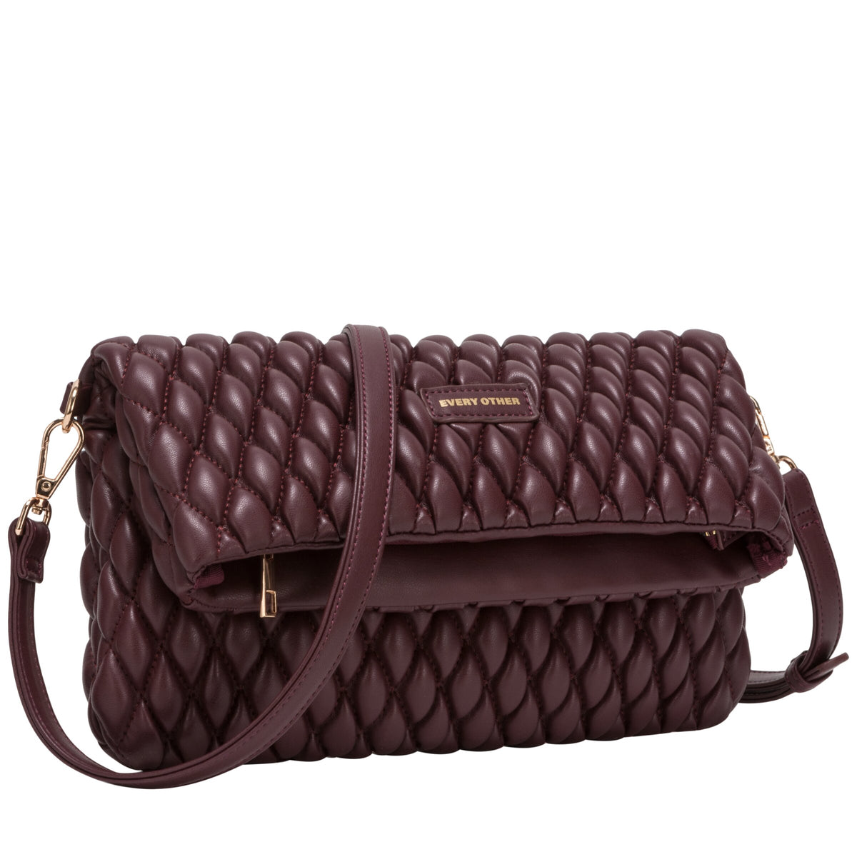 Quilted Flap Over Clutch Cross Body Bag