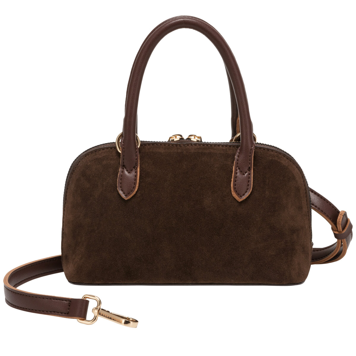 Suede Effect Mini Bowling Bag