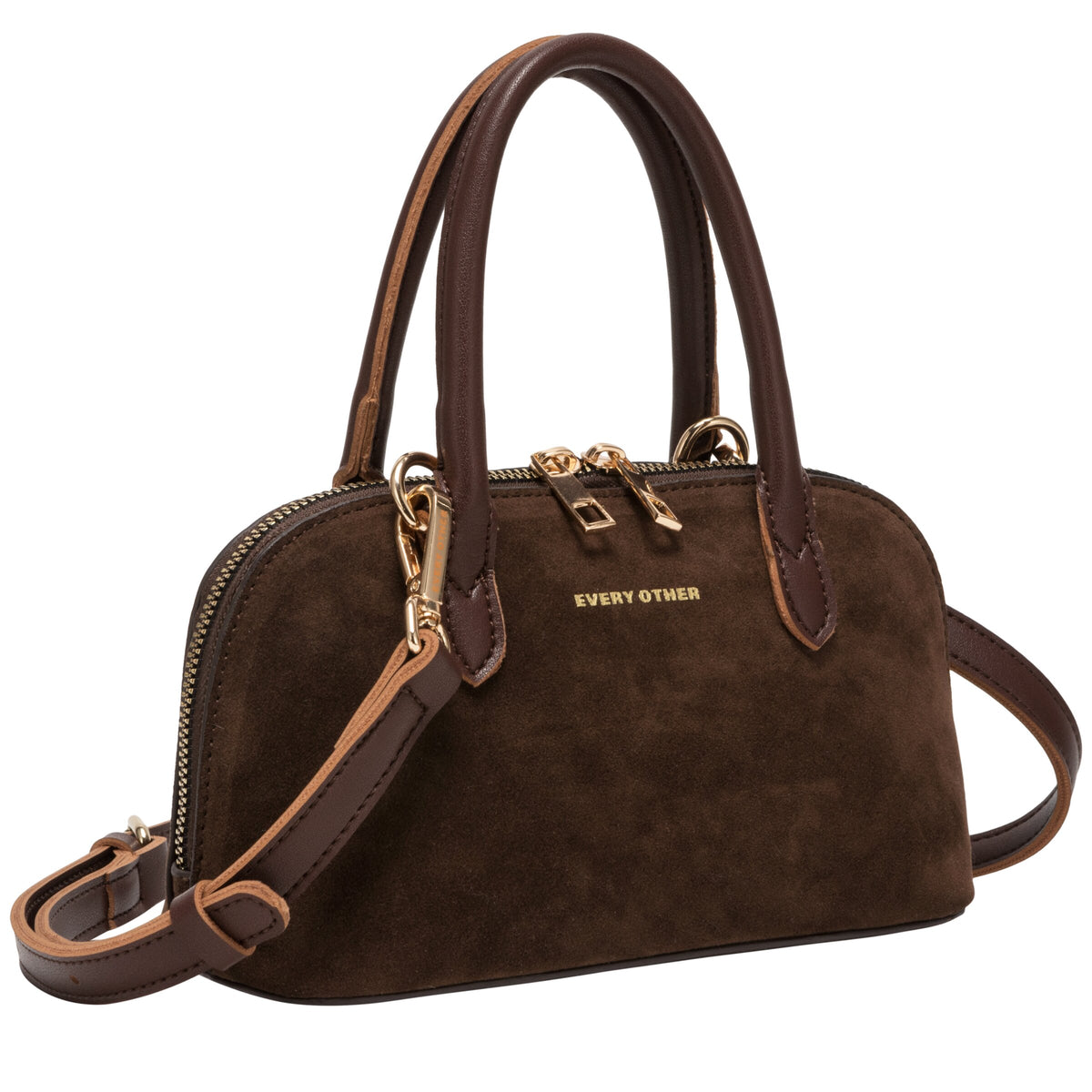 Suede Effect Mini Bowling Bag