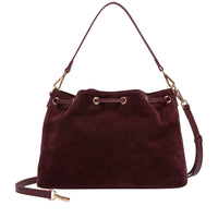 Suede Effect Draw Top Shoulder Cross Body