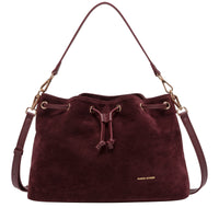 Suede Effect Draw Top Shoulder Cross Body
