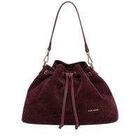 Suede Effect Draw Top Shoulder Cross Body
