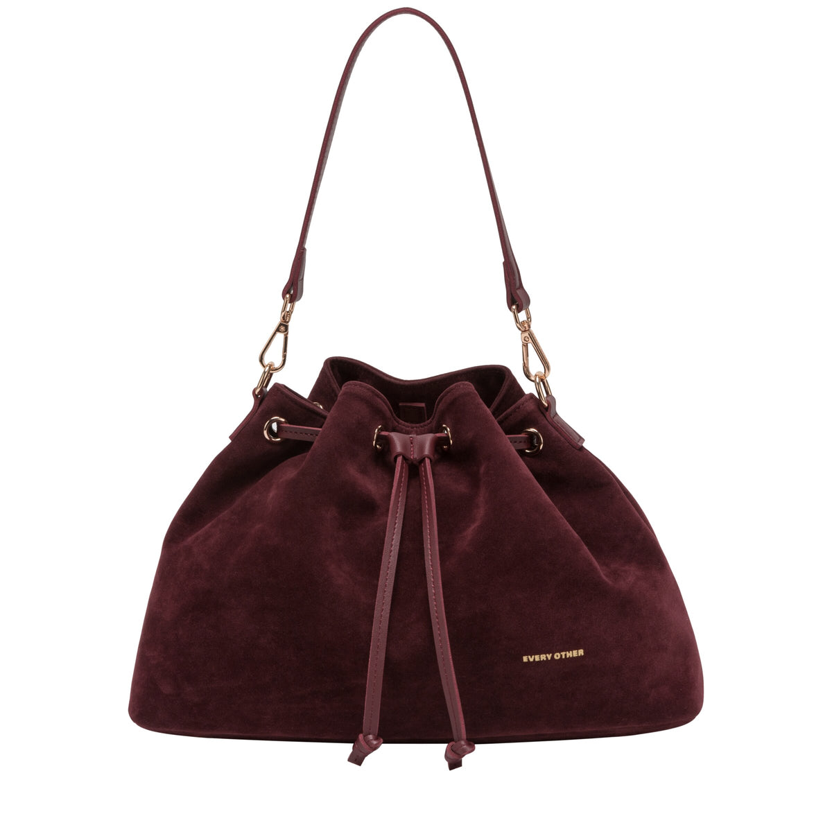 Suede Effect Draw Top Shoulder Cross Body