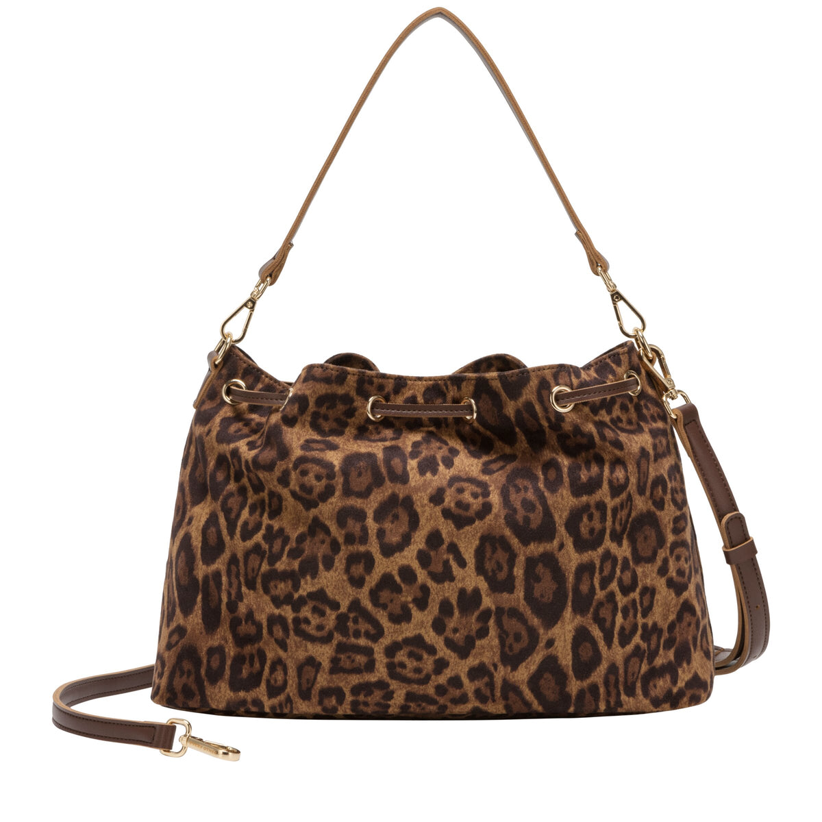 Suede Effect Draw Top Shoulder Cross Body