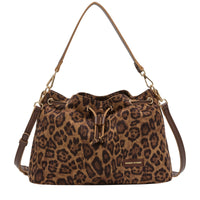 Suede Effect Draw Top Shoulder Cross Body