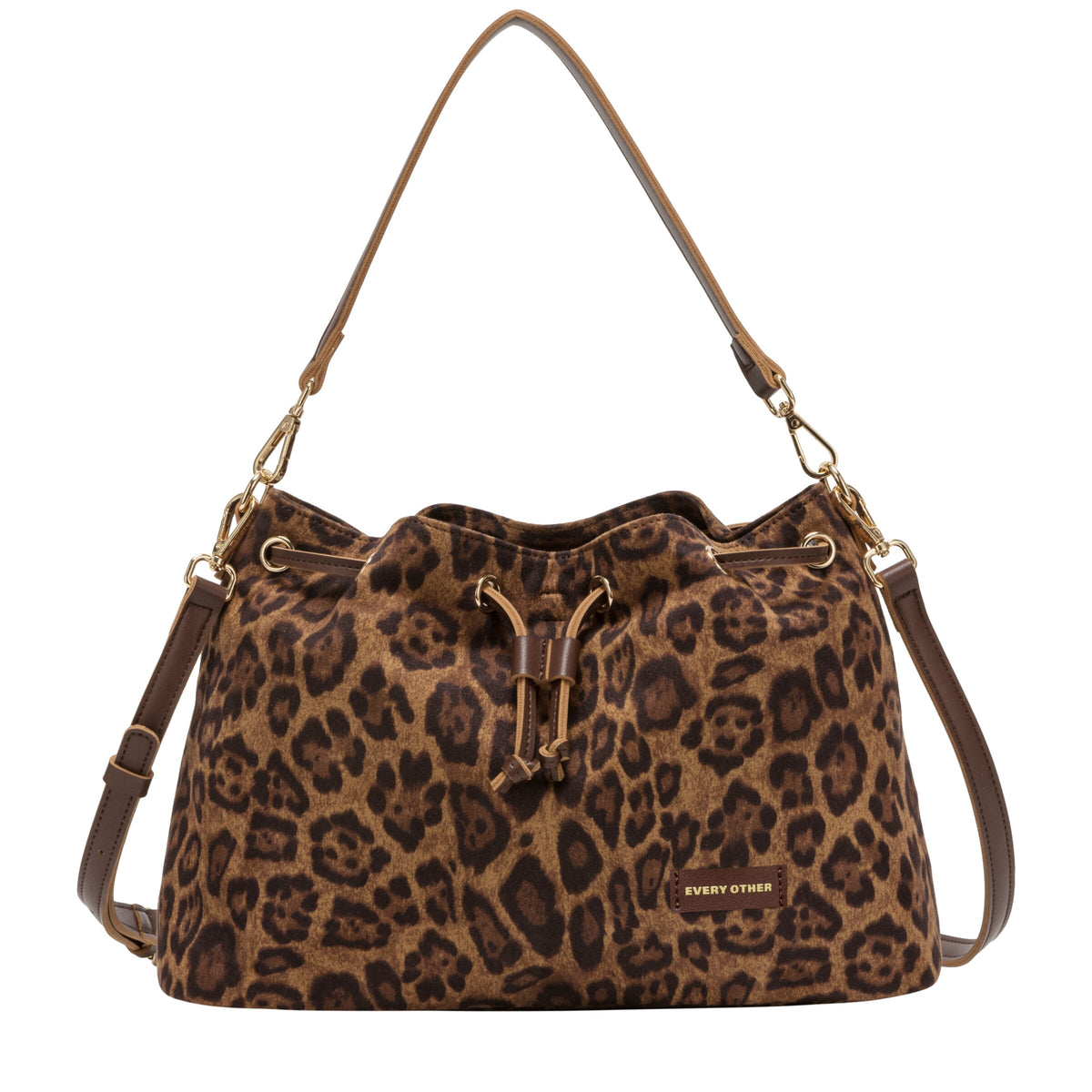 Suede Effect Draw Top Shoulder Cross Body