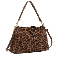 Suede Effect Draw Top Shoulder Cross Body