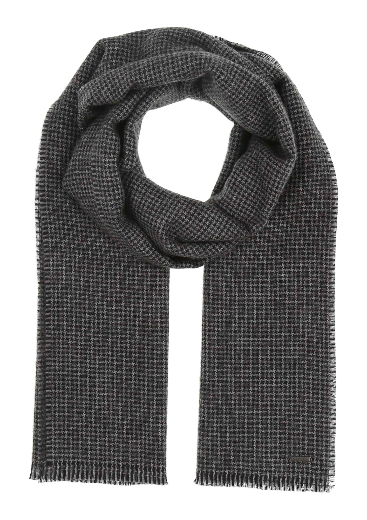 An image of the Bugatti Lightweight Mini Houndstooth Wool Scarf