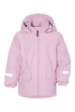 Didriksons Norma Jacket. A windproof kids jacket with a breathable design, a detachable hood, pockets, reflective details on the sleeves and a chin guard