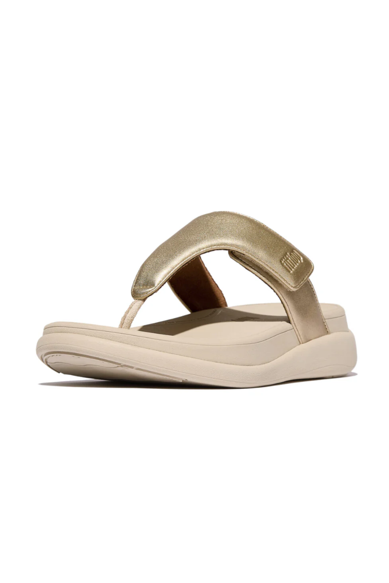 An image of the Fitflop F-Mode Go Adjustable Flatform Toe-Post Sandals