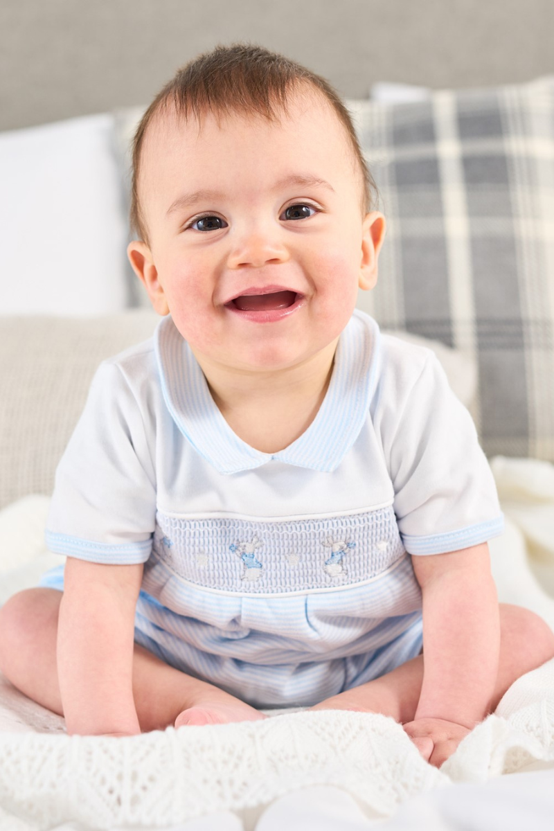 An image of the Dandelion Bunny & Star Smocked Romper