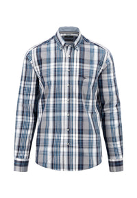 An image of the Fynch-Hatton Poplin Check Shirt
