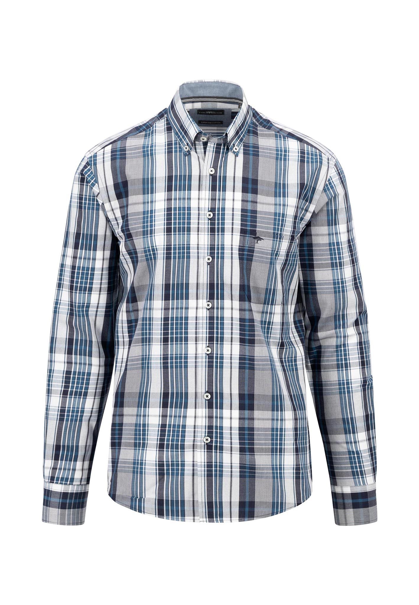 An image of the Fynch-Hatton Poplin Check Shirt