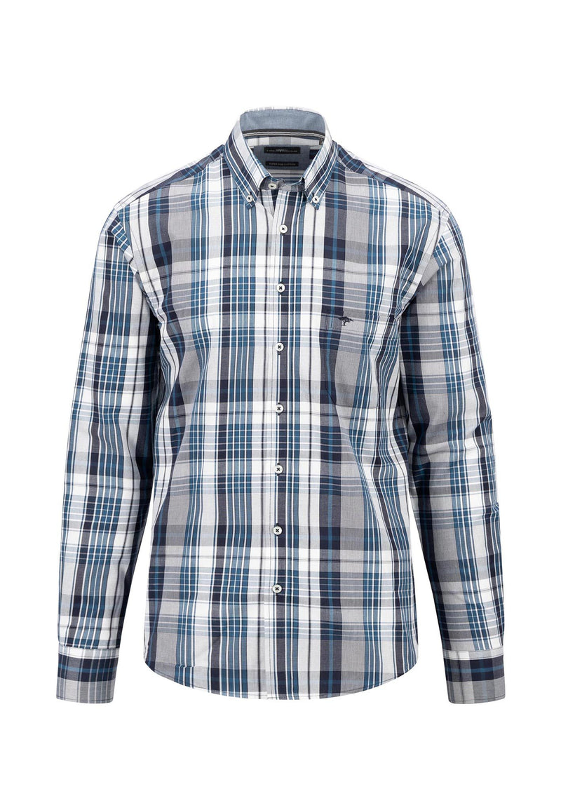 An image of the Fynch-Hatton Poplin Check Shirt