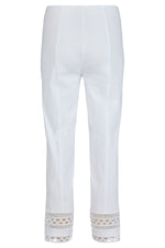 An image of the Robell Marie Trousers in the colour White.