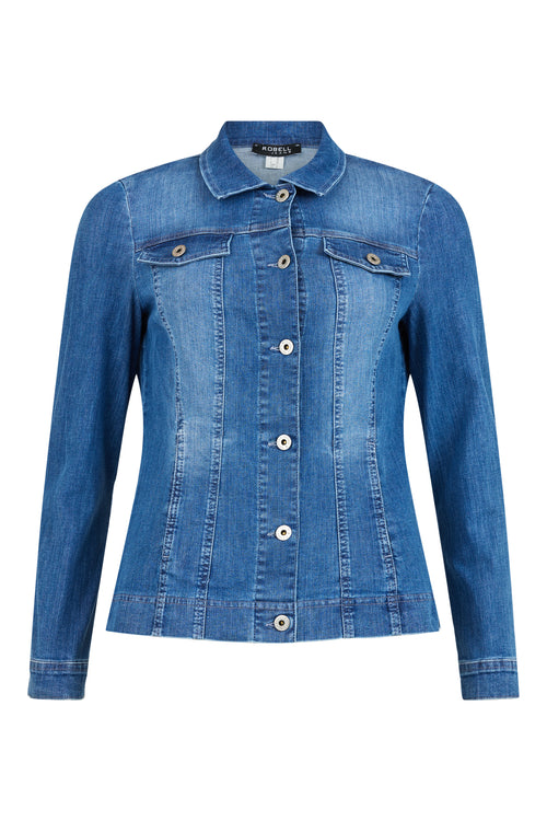 An image of the Robell Happy Jacket in the colour Denim.