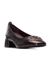 An image of the Carmela Leather Mid Heel Court Shoe