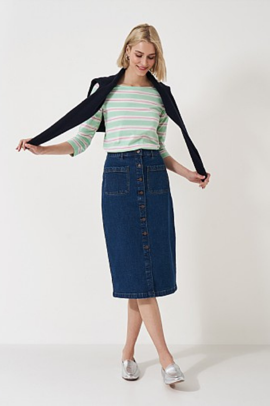 An image of the Crew Clothing Essential Breton Top
