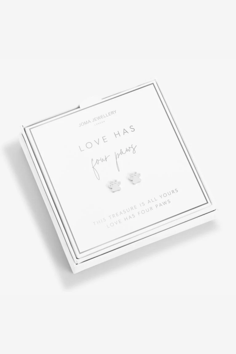 An image of the Joma Jewellery Beautifully Boxed A Little Earrings - Love Has Four Paws