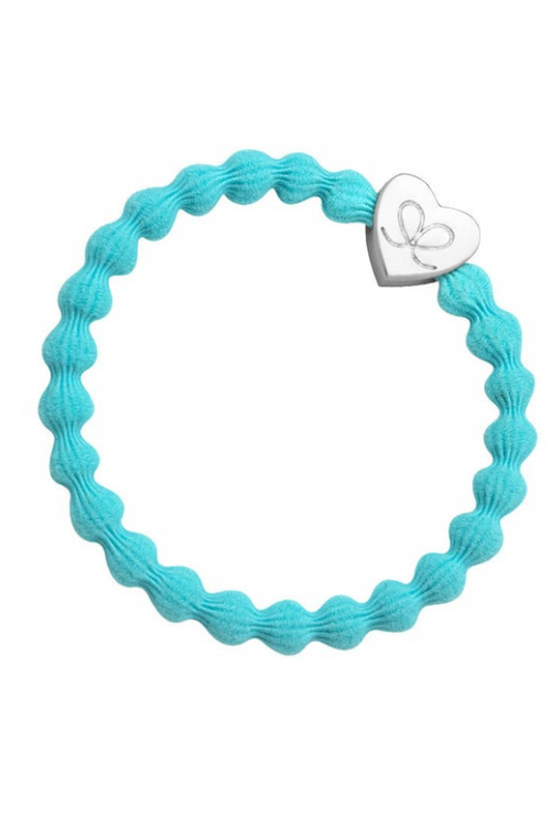 An image of the By Eloise Silver Heart Elastic Hairband
