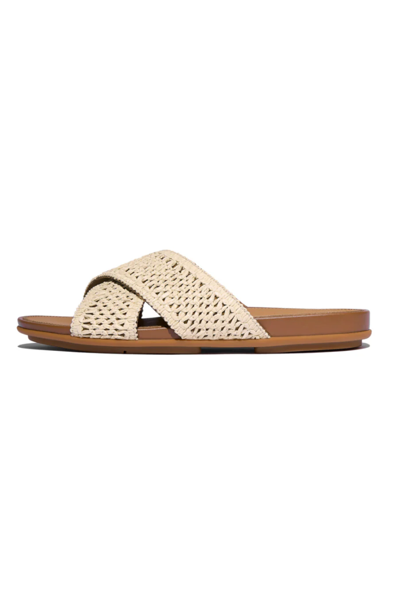 An image of the Fitflop Gracie Woven Cross Slides