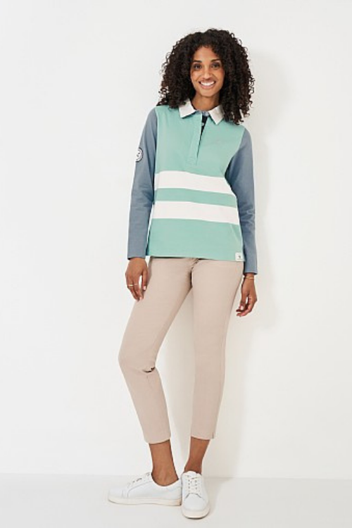 An image of the Crew Clothing Long Sleeve Panel Rugby Shirt