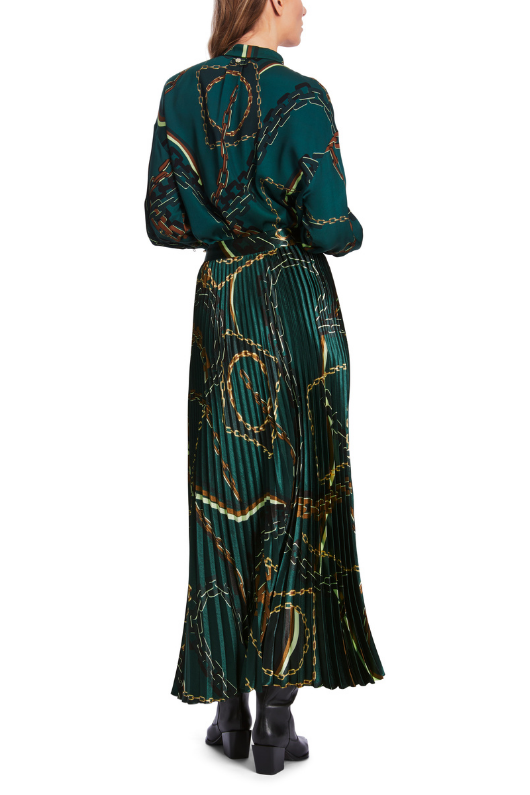 An image of the Marc Cain Pleated Skirt With Chain Print