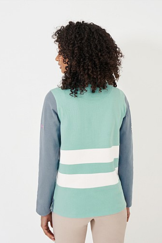 An image of the Crew Clothing Long Sleeve Panel Rugby Shirt