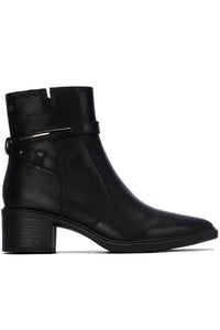 Leather High Heel Ankle Boots