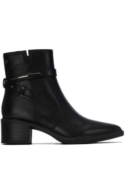 Leather High Heel Ankle Boots